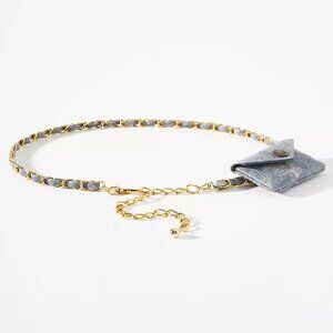NEW Sizes XS/S, M/L Chain Coin Purse Belt Bag - Denim Chain, by Anthropologie